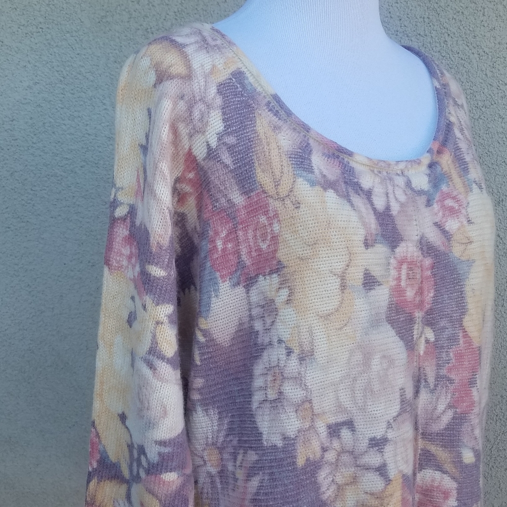 Free People Floral Print Sweater Top - Picture 6 of 8